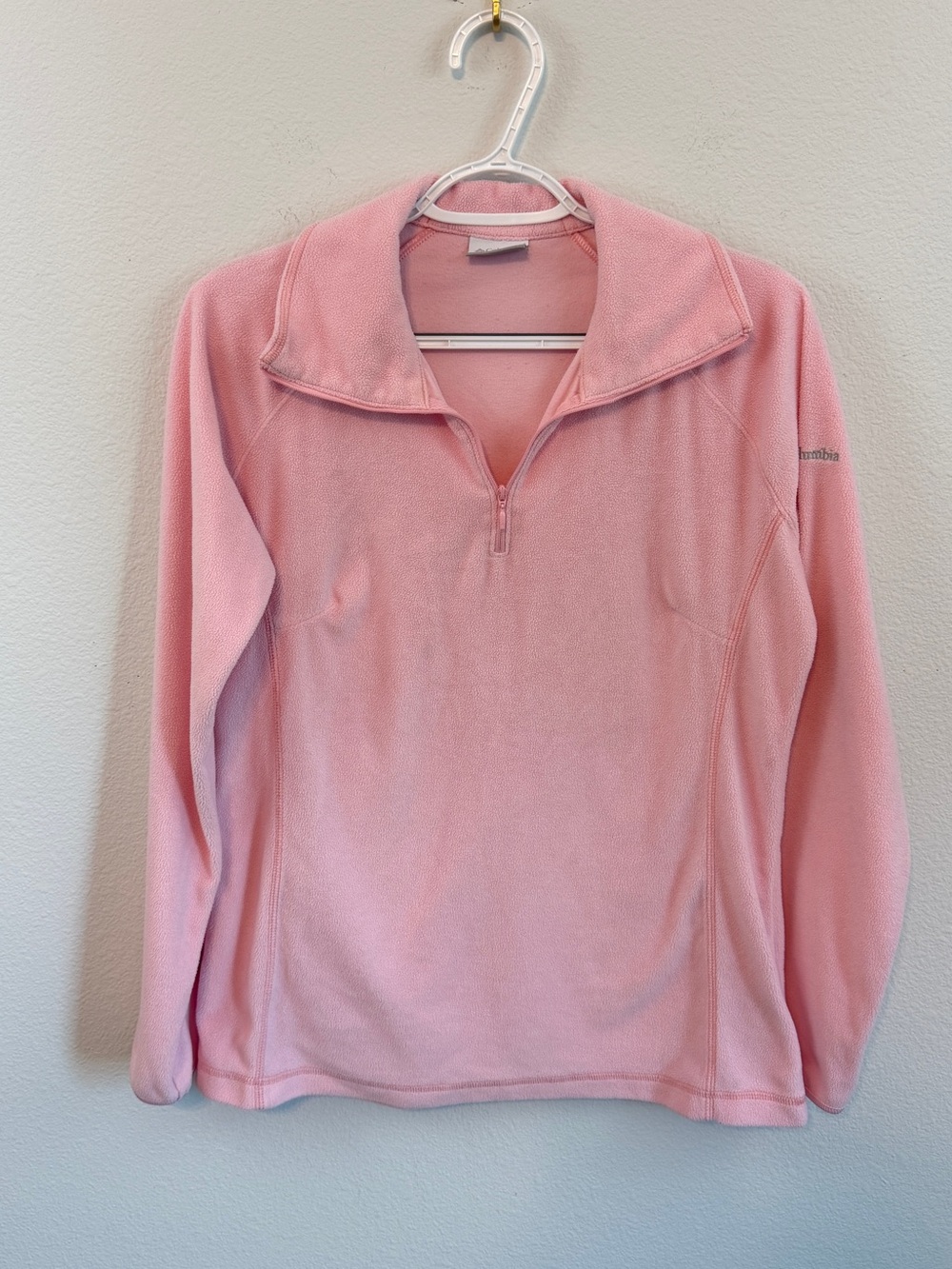 Columbia Light Pink Quarter-Zip Fleece Pullover